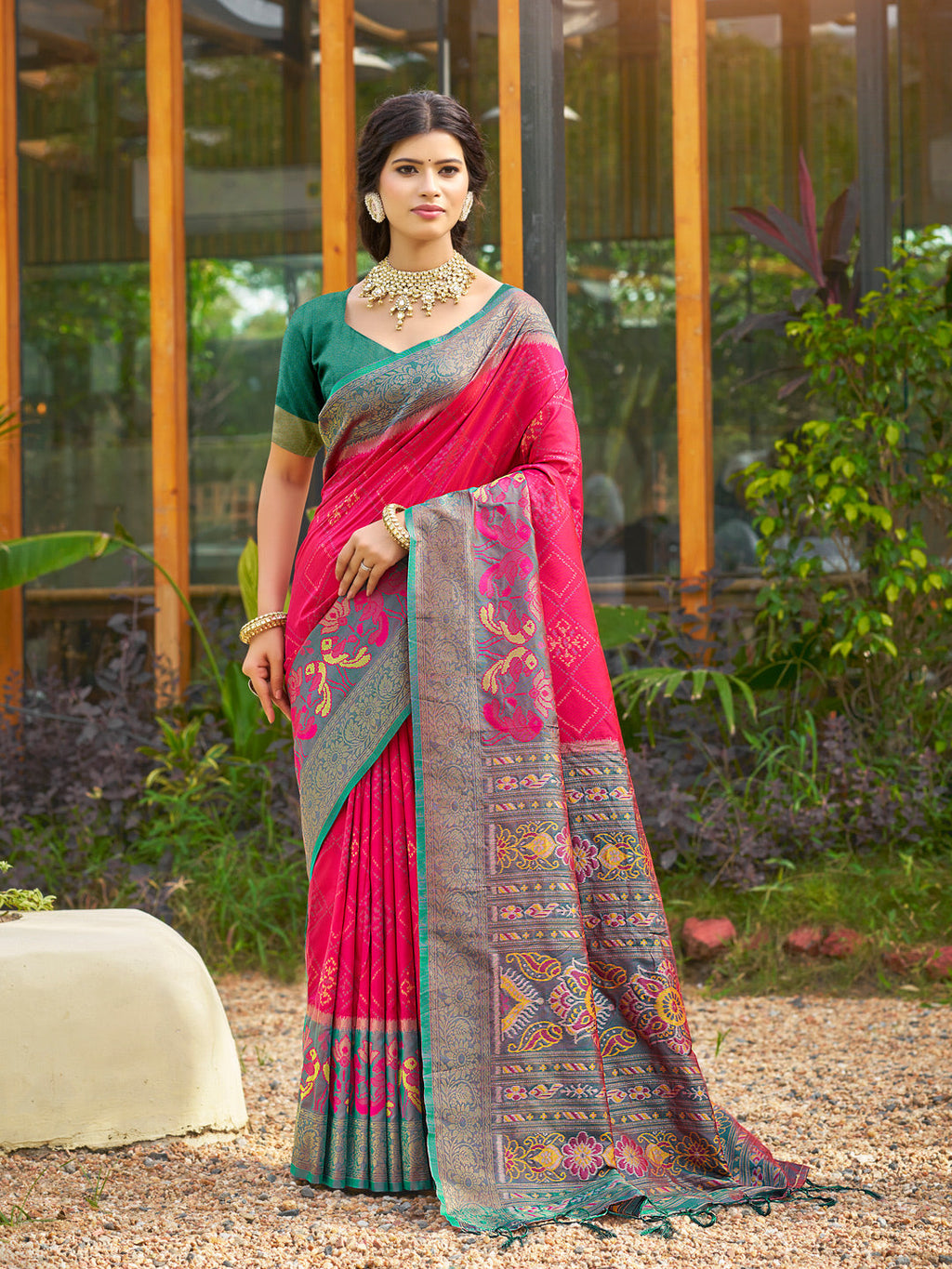 Anaita Red Soft Silk Saree With Floral Printed Work With Blouse | Grocsy