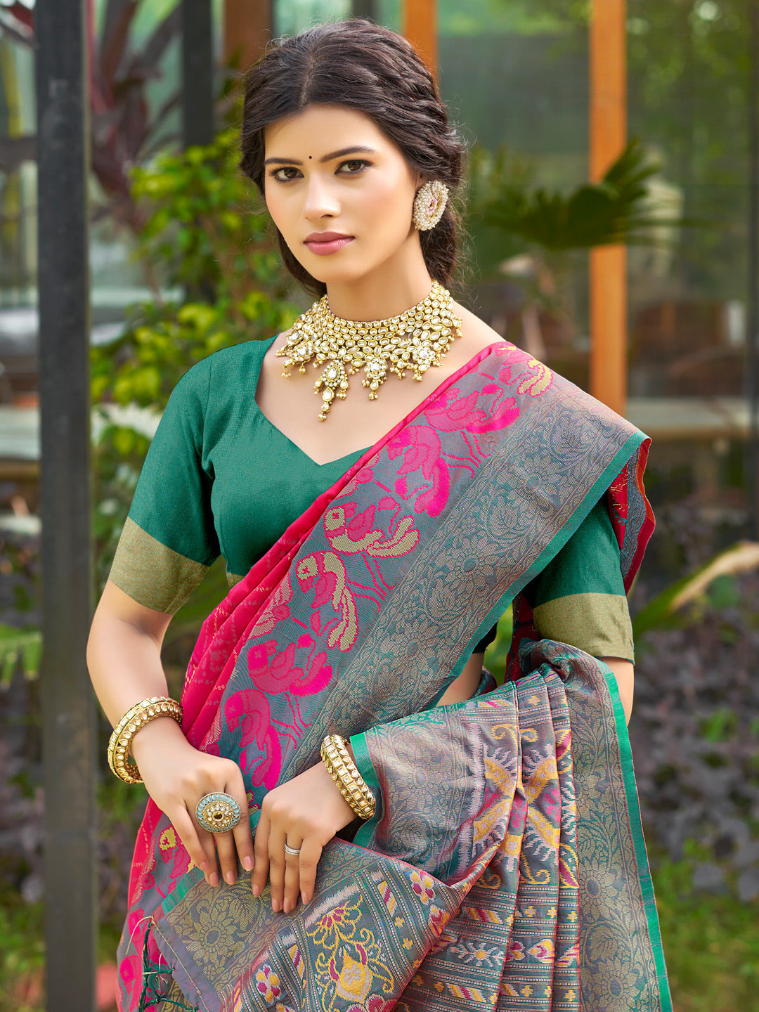 Anaita Red Soft Silk Saree With Floral Printed Work With Blouse | Grocsy