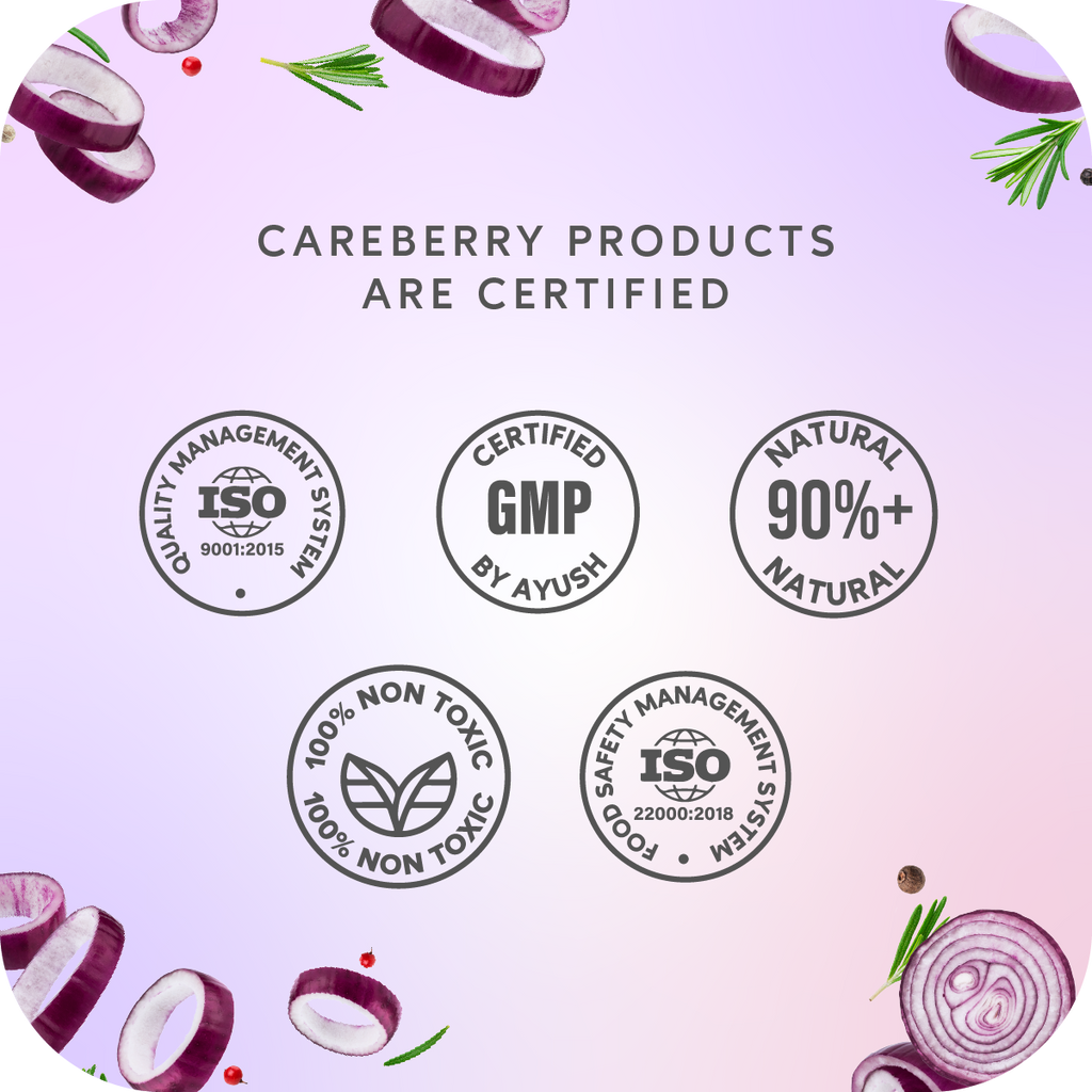 Careberry Organic Red Onion & Black Seed Stimulating Shampoo For Anti Hair Fall | Grocsy