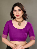 Vedant Vastram Litchi Silk Banarasi Silk Saree - Purple | Grocsy