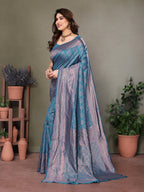 Vedant Vastram Litchi Silk Banarasi Silk Saree - Rama | Grocsy