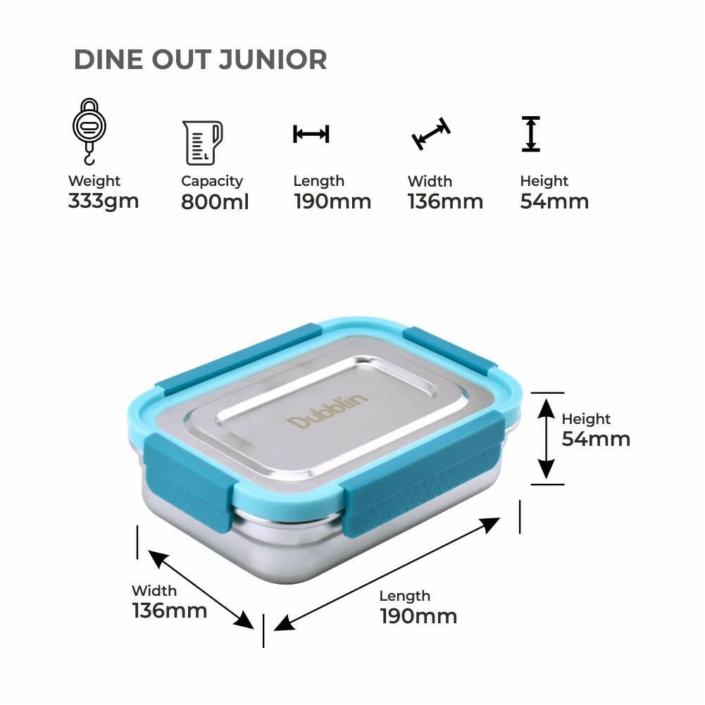 Dubblin Dineout Junior Stainless Steel Lunch Box | Grocsy