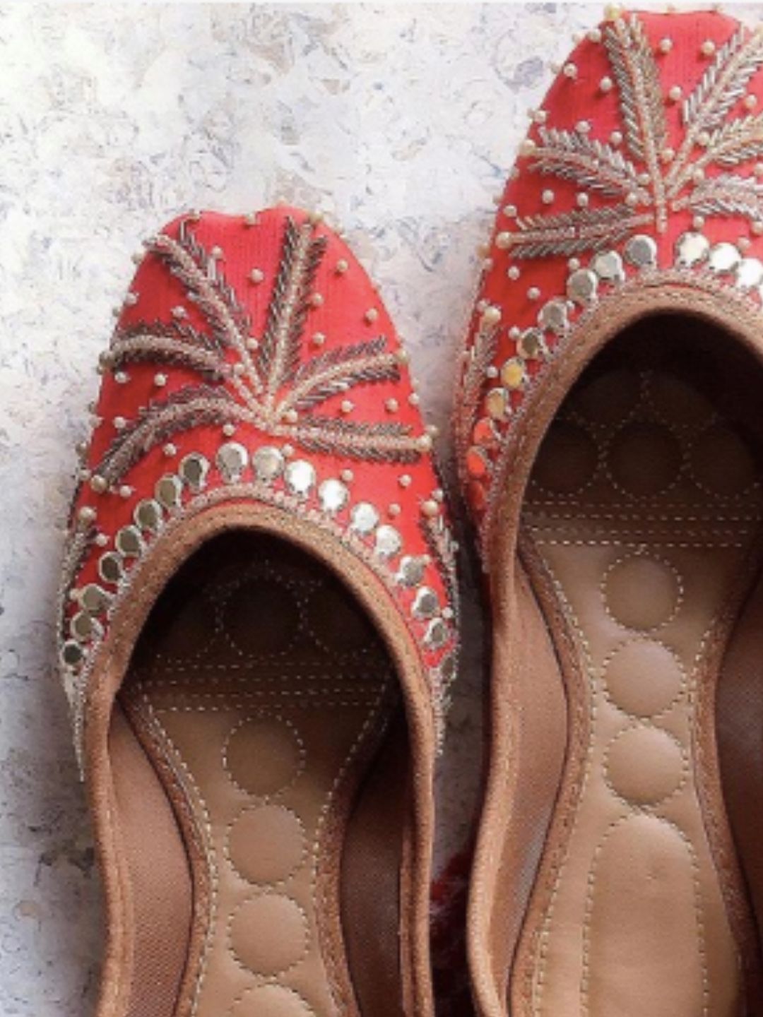 Desi Colour Women Indian Ethnic Footwear-Red Half Wheel | Grocsy