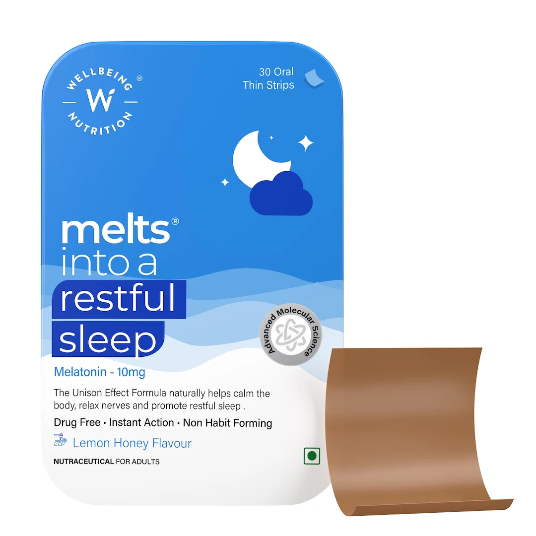 Wellbeing Nutrition Melts Restful Sleep Oral Strips-Calming Chamomile Lavender Flavor | Grocsy