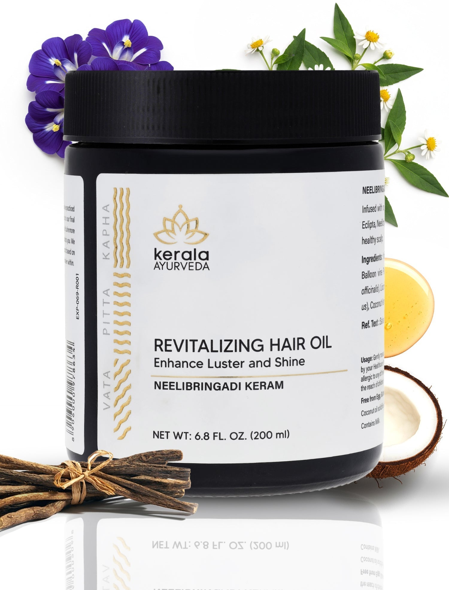 Kerala Ayurveda USA Revitalizing Hair Oil - Neelibringadi Keram | Grocsy