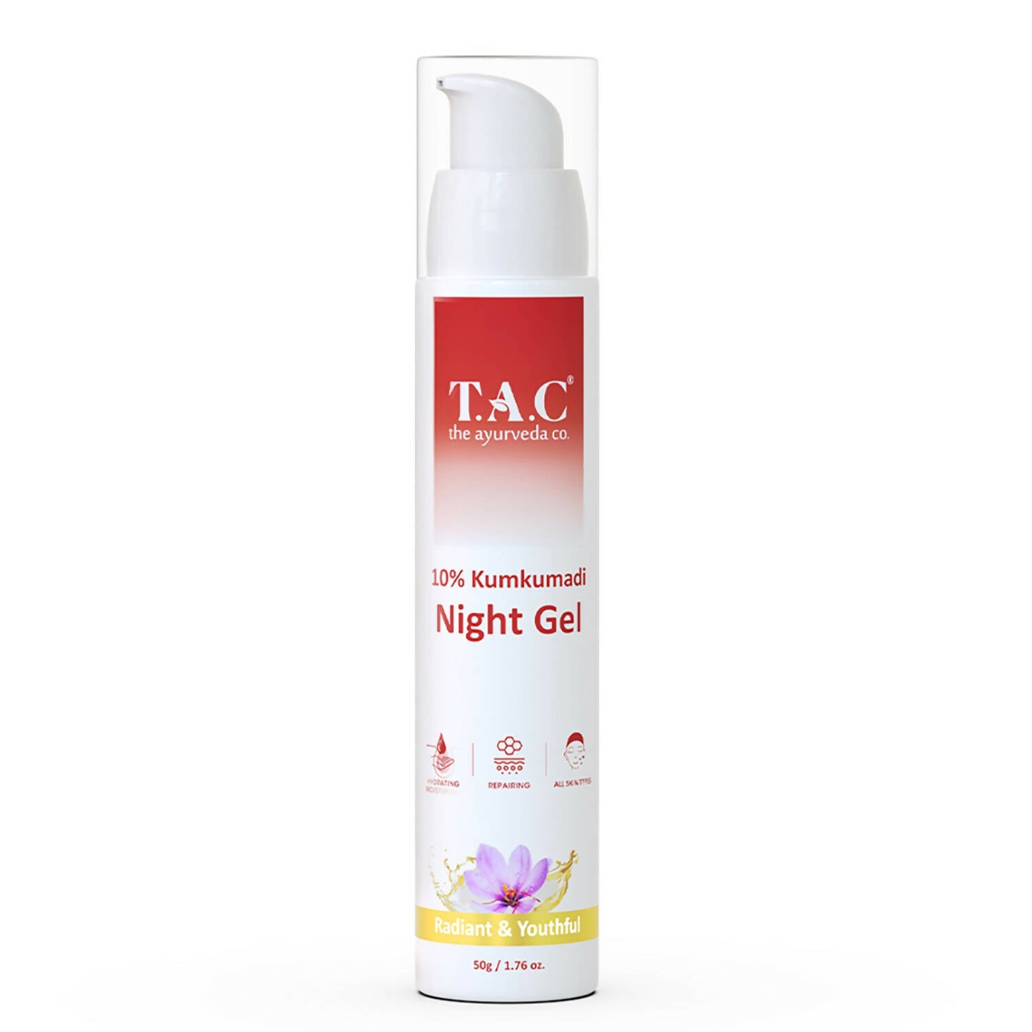 TAC - The Ayurveda Co. 10% Kumkumadi Night Gel for Glowing Skin | Grocsy
