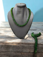 Inhanns Noor-E-Jalwa – Handmade Crystal Bead Necklace -Adjustable - Green Only Necklace | Grocsy
