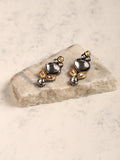 Silver-Plated Contemporary Drop Earrings - Ruby Raang | Grocsy