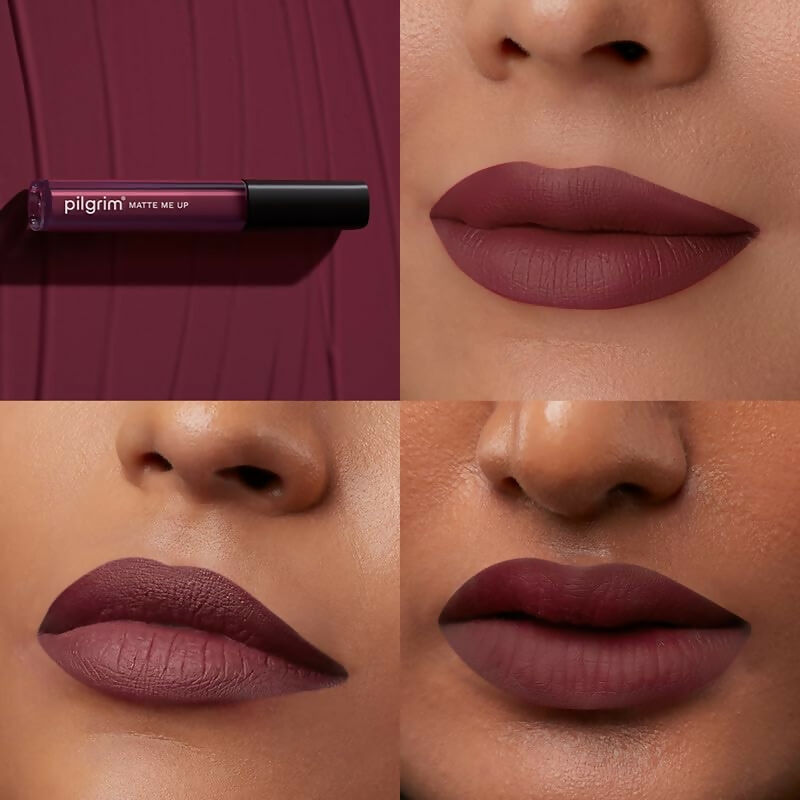 Pilgrim Liquid Matte Lipstick with Hyaluronic Acid - Berry Tease | Grocsy