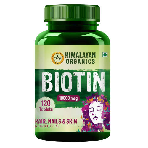 Himalayan Organics Biotin 10,000 mcg For Hair, Nails & Skin Nutraceutical Tablets | Grocsy