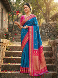 Shree Shyam Fashion Blue Soft Silk Saree | Grocsy