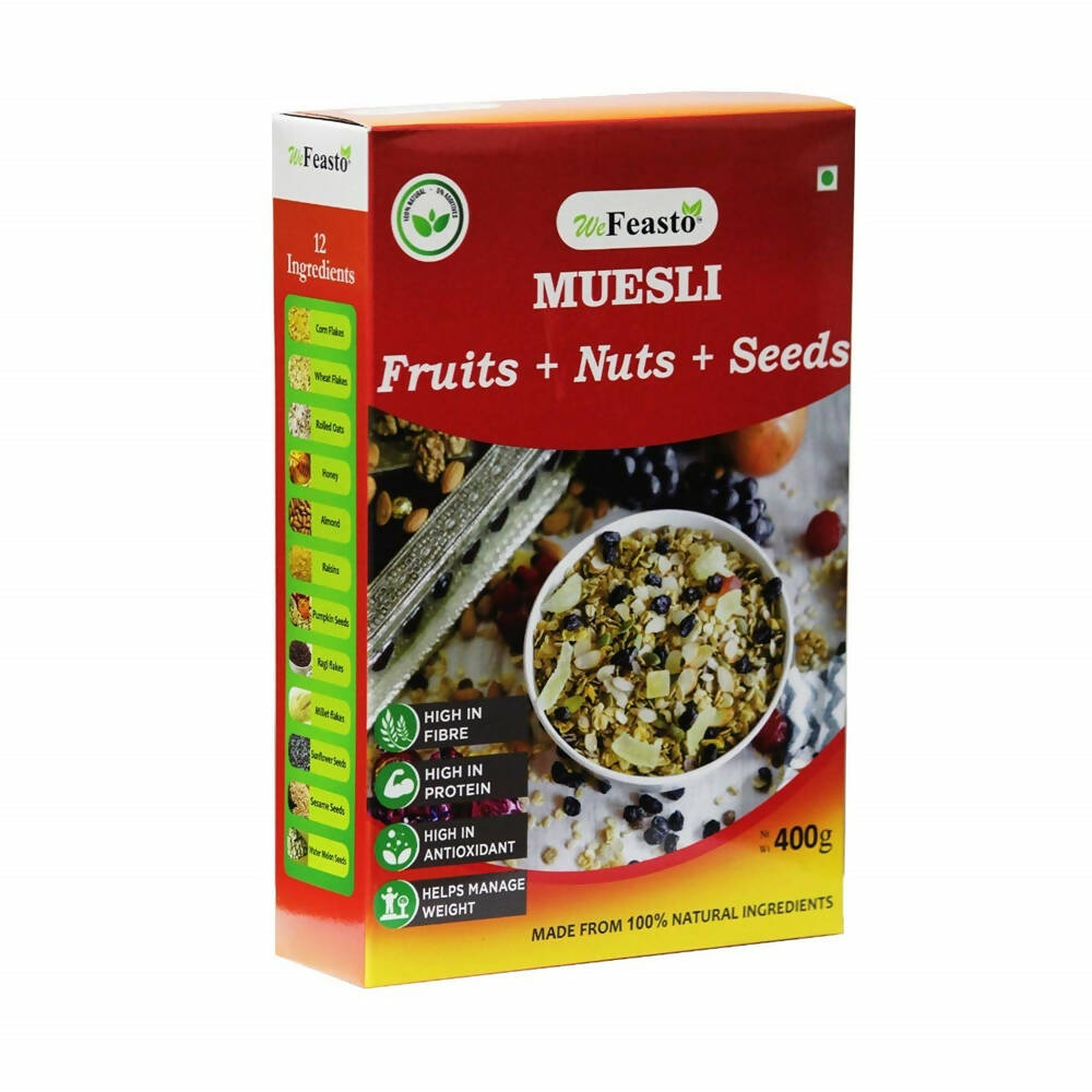 Wefeasto Muesli Fruits+ Nuts+ Seeds | Grocsy