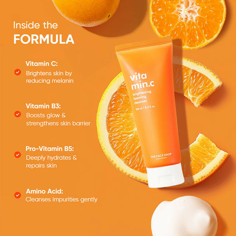 The Face Shop Vitamin C Brightening Korean Face Wash | Grocsy