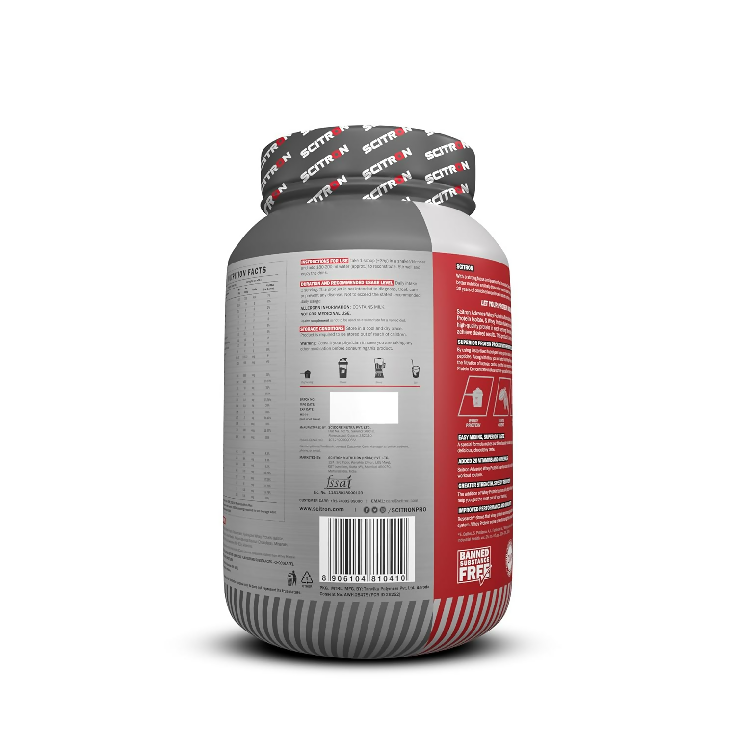 Scitron Advance Whey Protein Milk Chocolate Flavor | Grocsy