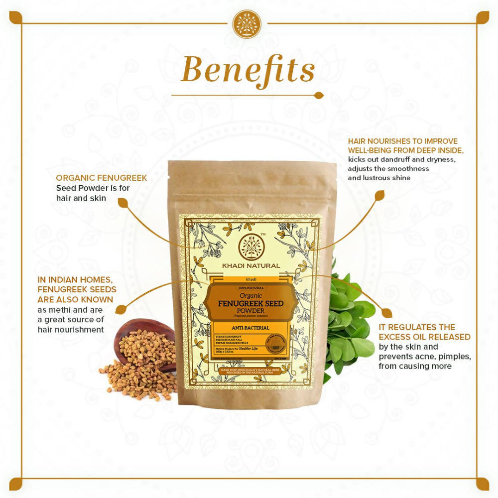 Khadi Natural Organic Fenugreek Seed Powder | Grocsy