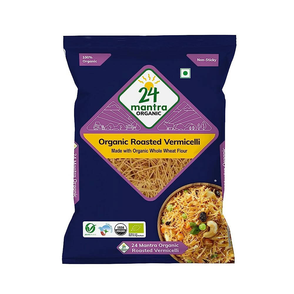 24 Mantra Organic Roasted Vermicelli - Made With Whole Wheat Flour | Grocsy