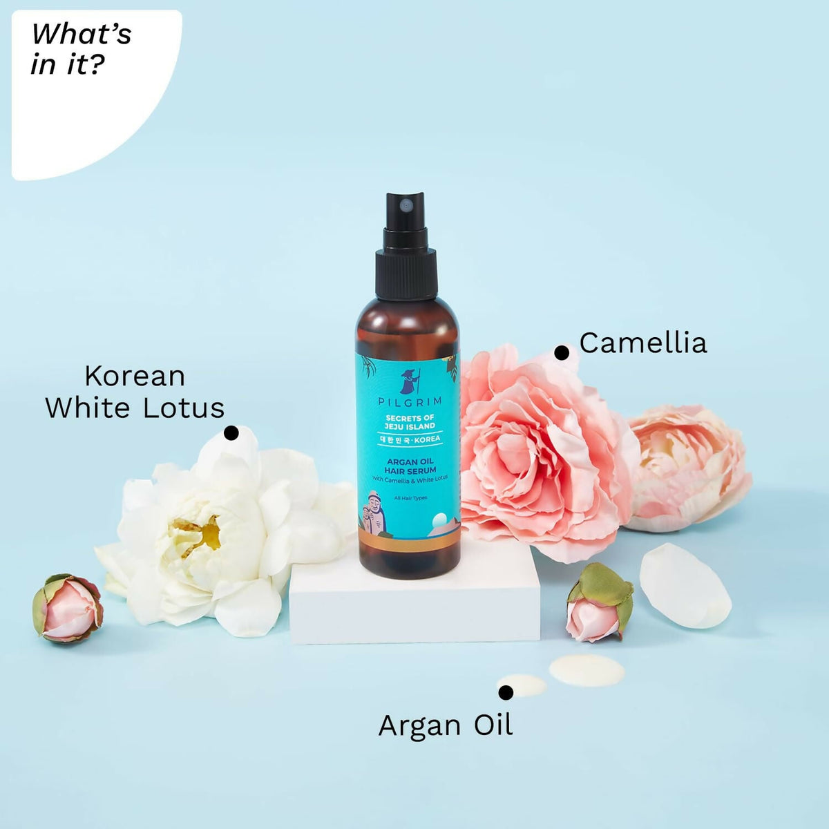 Pilgrim Argan Oil Hair Serum For Dry Frizzy Hair, Hair Smoothing & Soft Hair | Grocsy