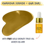 Natural Vibes Kwansha Face Massager with Free Gold Beauty Elixir Oil | Grocsy