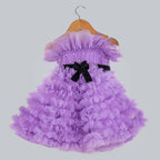 Pink Cow Fashions Purple Frilled Dress | Grocsy