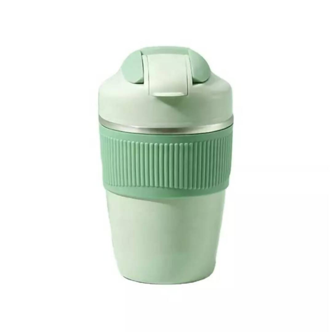 Wosta Travel Coffee Mug with Lid and Straw Tumbler - 480ml (Green) | Grocsy