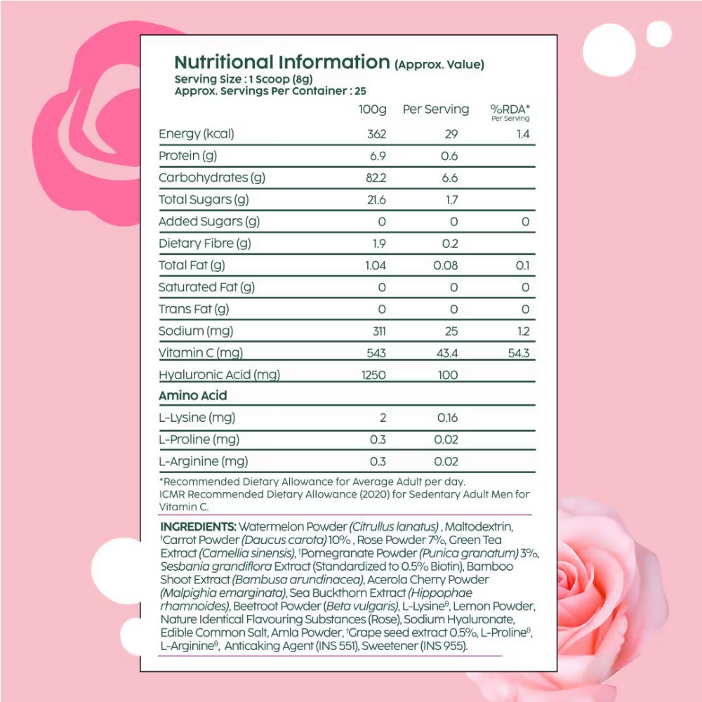 PLIX The Plant Fix Plant-Based Collagen Builder, Advanced Anti-Ageing Formula- Rose | Grocsy