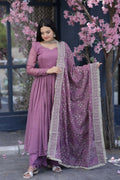 Jyoti Fashion Women's Onion Tabby Silk Designer Kurta with Trouser & Dupatta | Grocsy