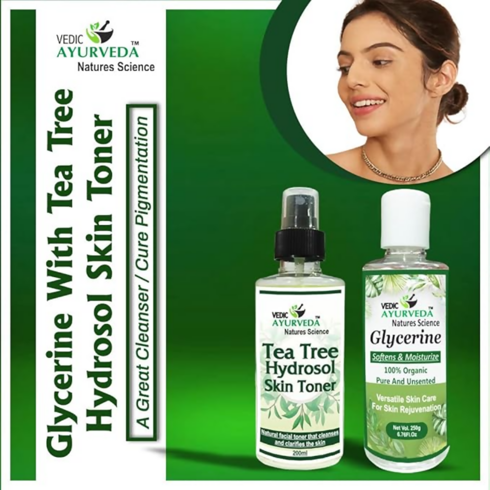 VedicAyurveda Tea Tree Hydrosol Skin Toner with Glycerine | Grocsy