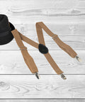 Manet Boys Solid Suspenders - Beige | Grocsy