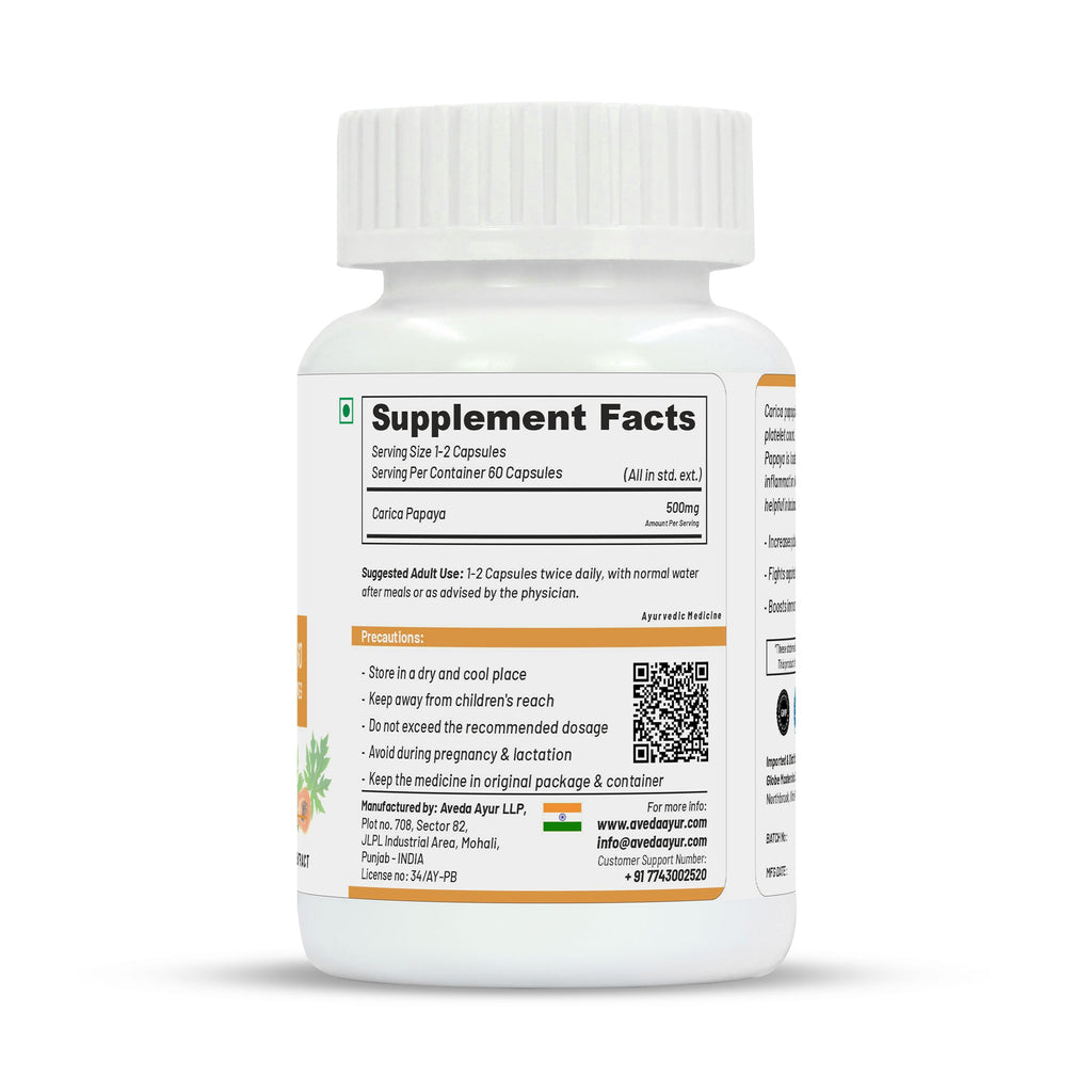 Life Aveda Carica Papaya Capsules | Grocsy