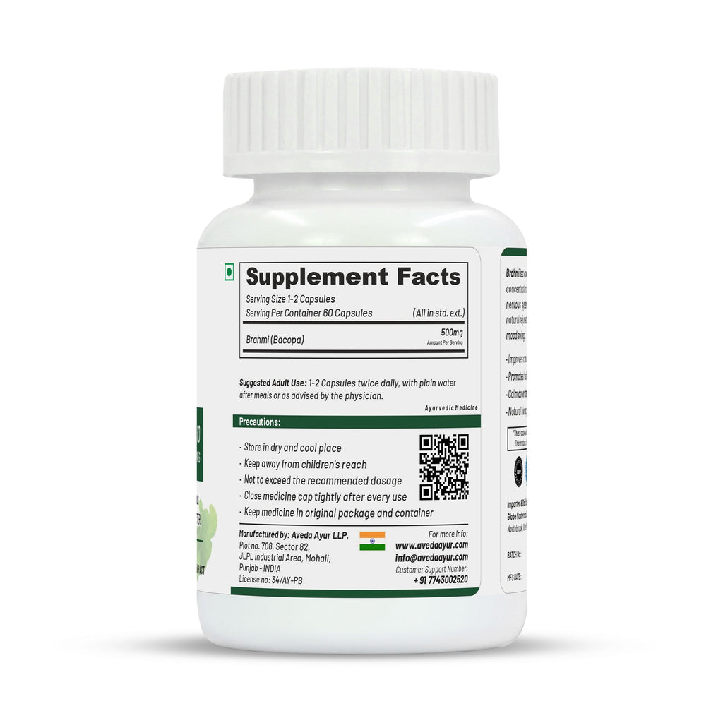 Life Aveda Premium Brahmi Capsules | Grocsy