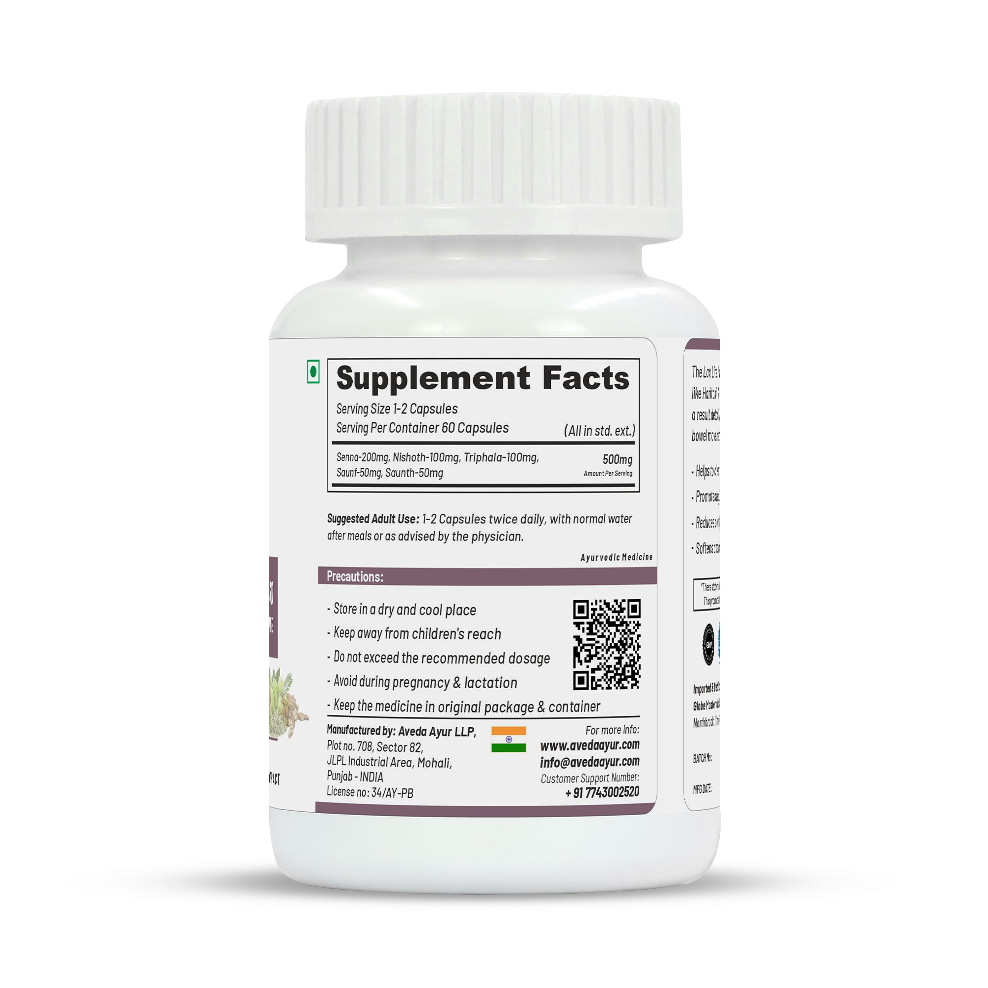 Life Aveda Lax Lite Plus Veg Capsules | Grocsy
