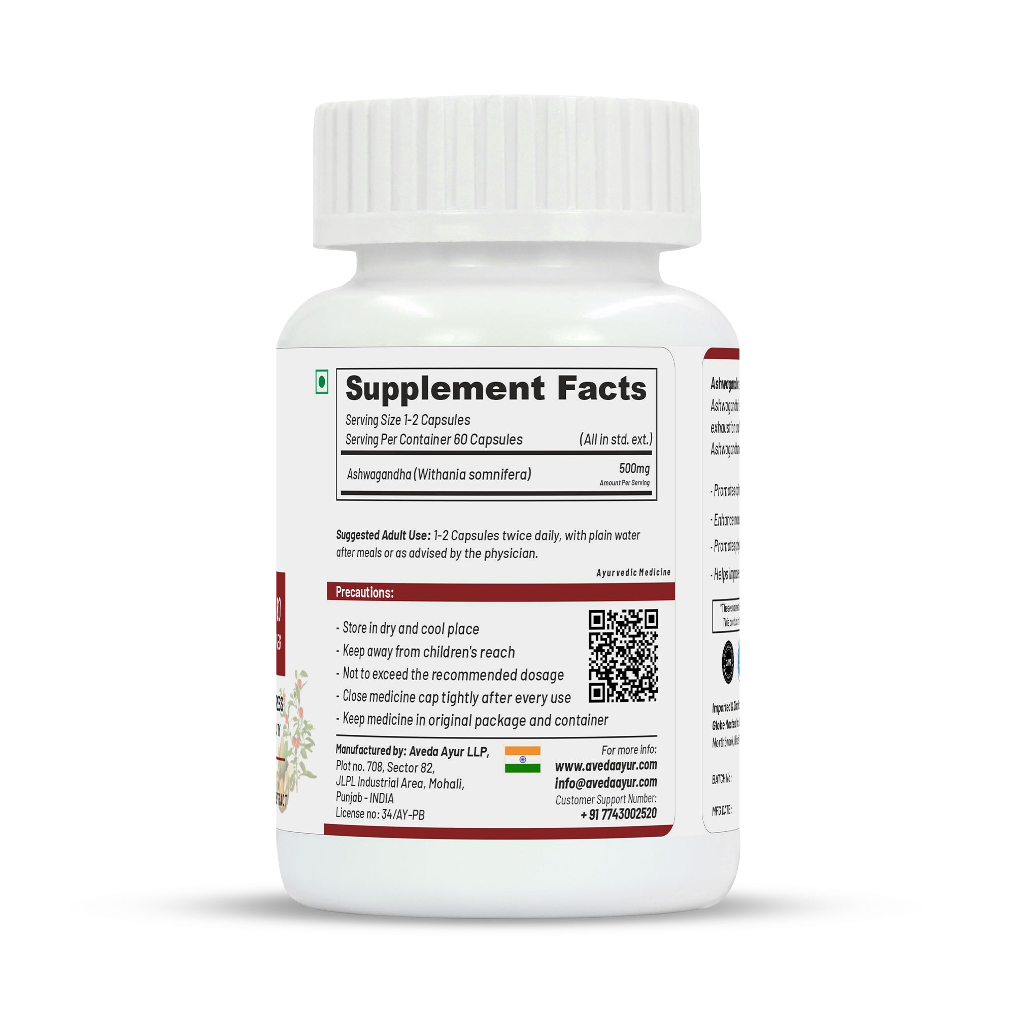 Life Aveda Premium Ashwagandha Capsules | Grocsy