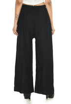 Mominos Fashion Moeza Reyon Cotton Black Chikan Work Palazzo | Grocsy