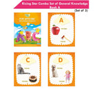 Rising Star General Knowledge & Conversation Book A| Set of 3| Fun With ABC, Environmental Studies, Good Habit| Picture Dictionary| Ages 3-7 Years | Grocsy