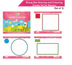 Rising Star Kids Learning Drawing, Colouring & Art Activity Book for Nursery Set of 2| Learn To Colour| Paper Folding Activity Book| Ages 3-4 Years | Grocsy