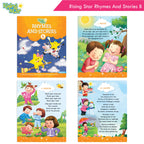 Rising Star Fun Learning Junior KG Books Set of 6 Ages 4-5 Years| Alphabet, Cursive Writing, Number, Colouring, Pattern Writing, Rhymes & Stories | Grocsy