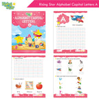 Rising Star Fun Learning Nursery Books Set of 6| Ages 4-5 Years| Alphabet, Cursive & Pattern Writing, Numbers, Colouring, Rhymes & Stories Book | Grocsy