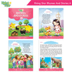 Rising Star Fun Learning Nursery Books Set of 6| Ages 4-5 Years| Alphabet, Cursive & Pattern Writing, Numbers, Colouring, Rhymes & Stories Book | Grocsy