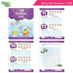 Rising Star Fun Learning Senior KG Books Set of 6| Ages 5-6 Years| Alphabet Letters, Cursive Writing, Number, Colouring, Rhymes & Stories Book | Grocsy