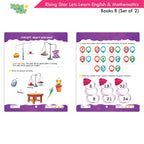 Rising Star Lets Learn English & Maths Activity Book Set B| Set of 2| Ages 3-7 Year| Number 1-100, Shapes, Alphabets | Grocsy