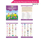Rising Star Phonopic Primer (With Vowel Stories) Book Set Set of 3| Letter Words| Phonic Activity Book| Ages 3-7 Years | Grocsy