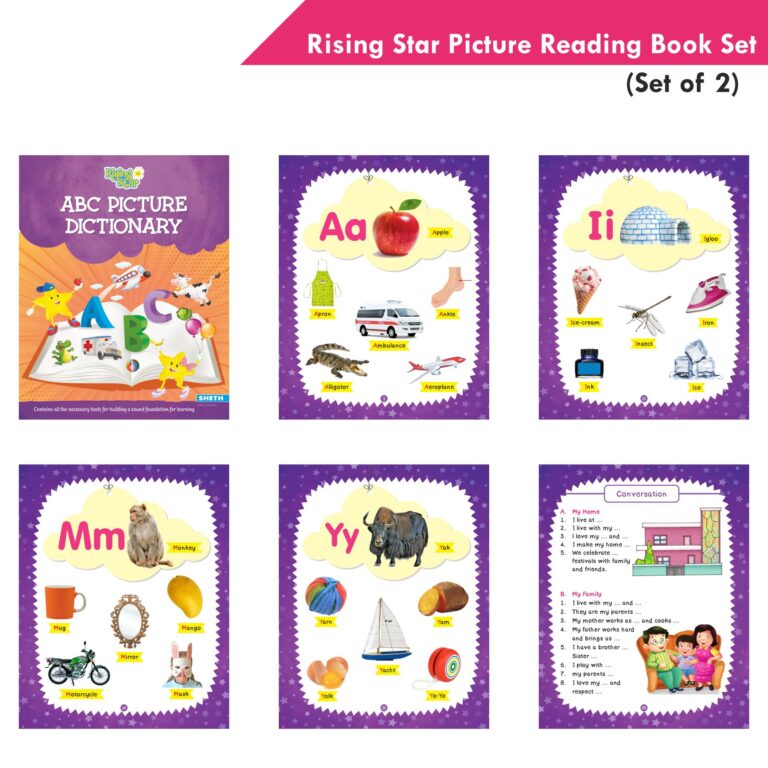 Rising Star Fun with Picture Reading Books Set (Set of 2)| General Knowledge| ABC Picture Dictionary| Ages 3-6 Years | Grocsy