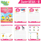 Rising Star Preschool Learning Junior KG Kit B| Alphabet Letters Writing| Numbers| General Knowledge| Rhymes & Stories| Worksheets & Assessment Book | Grocsy