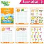 Rising Star Preschool Learning Junior KG Kit B| Alphabet Letters Writing| Numbers| General Knowledge| Rhymes & Stories| Worksheets & Assessment Book | Grocsy