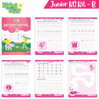 Rising Star Preschool Learning Junior KG Kit B| Alphabet Letters Writing| Numbers| General Knowledge| Rhymes & Stories| Worksheets & Assessment Book | Grocsy