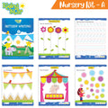 Rising Star Preschool Learning Nursery Kit A| General Knowledge| Know Your Alphabet| Numbers| Rhymes & Stories| Worksheets & Assessment Book | Grocsy