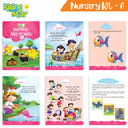 Rising Star Preschool Learning Nursery Kit A| General Knowledge| Know Your Alphabet| Numbers| Rhymes & Stories| Worksheets & Assessment Book | Grocsy