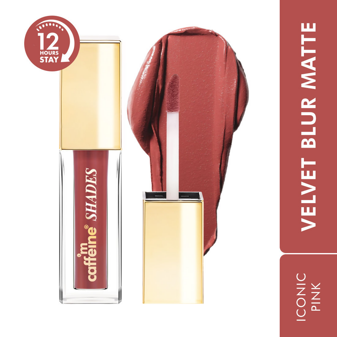 mCaffeine Shades Velvet Blur Matte Liquid Lipstick 12 Hrs Stay & Lightweight - Iconic Pink | Grocsy