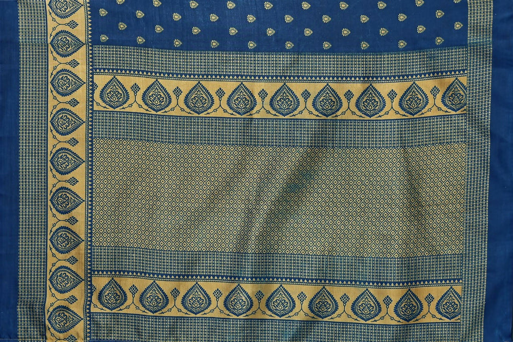 Vamika Blue Printed Art Silk Saree | Grocsy