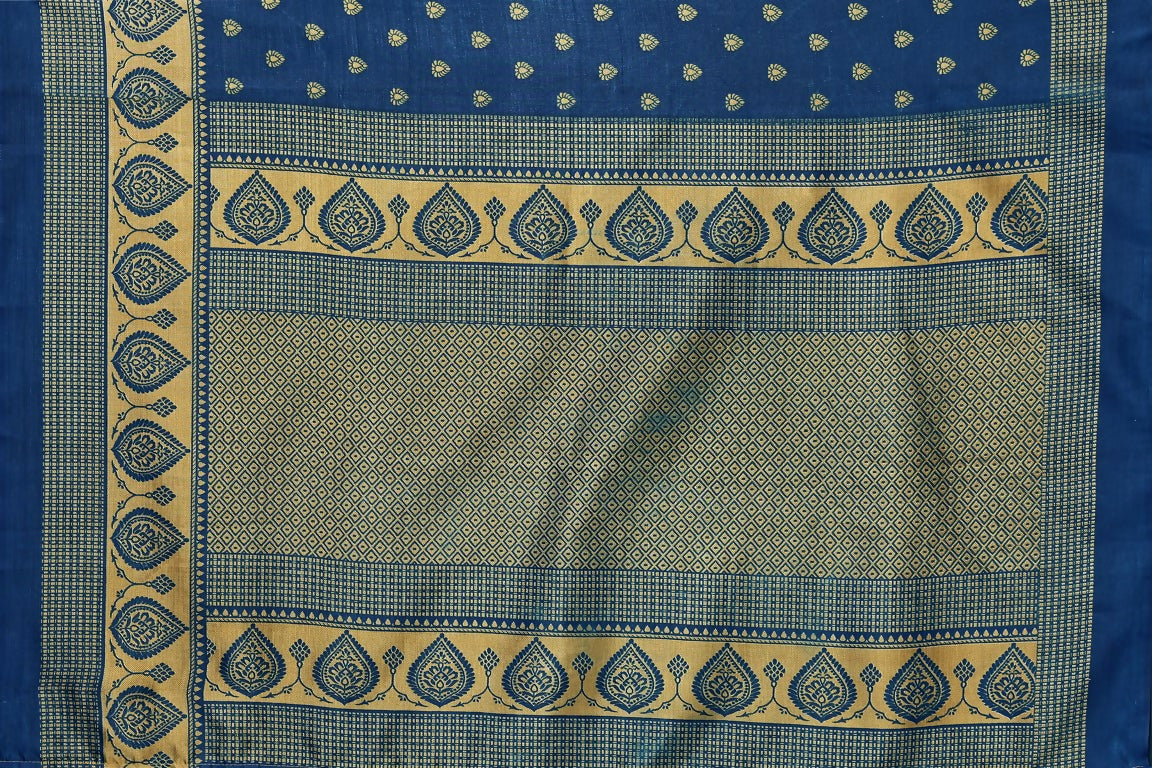 Vamika Blue Printed Art Silk Saree | Grocsy